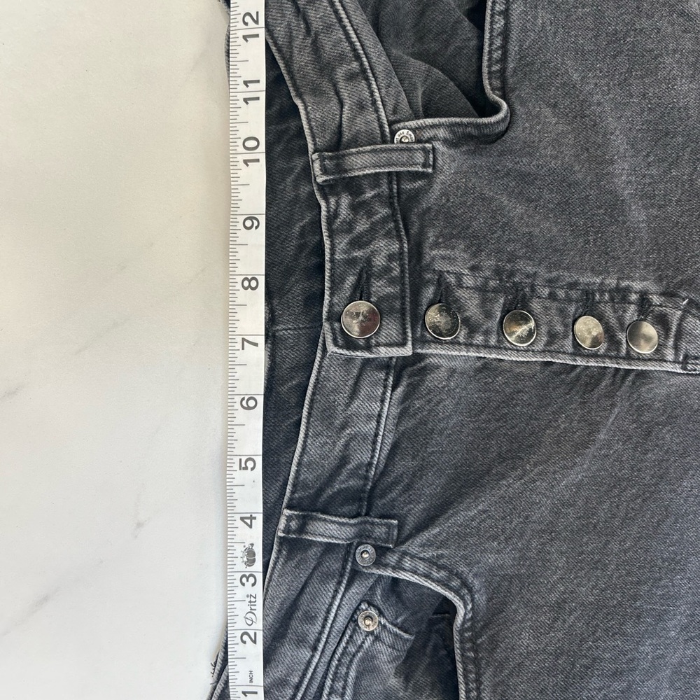 Reformation Cynthia Button Fly High Rise Straight Jeans - Washed Black - Picture 7 of 7